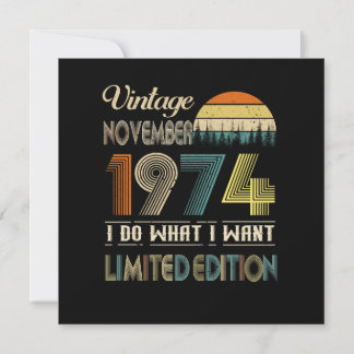 Vintage November 1974 What I Want Limited Edition Save The Date