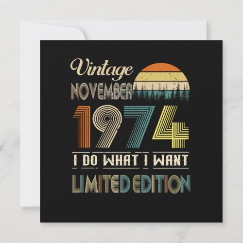 Vintage November 1974 What I Want Limited Edition Save The Date