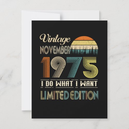 Vintage November 1975 What I Want Limited Edition Invitation