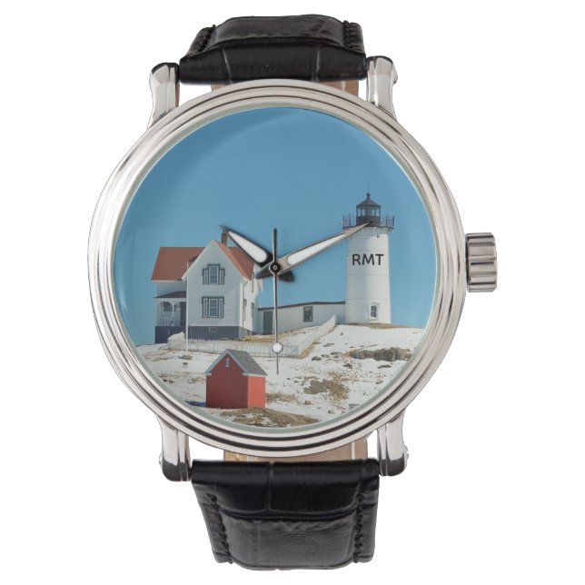 Vintage Nubble Lighthouse Monogram Watch (Front)