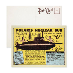 Vintage Nuclear Sub Postcard