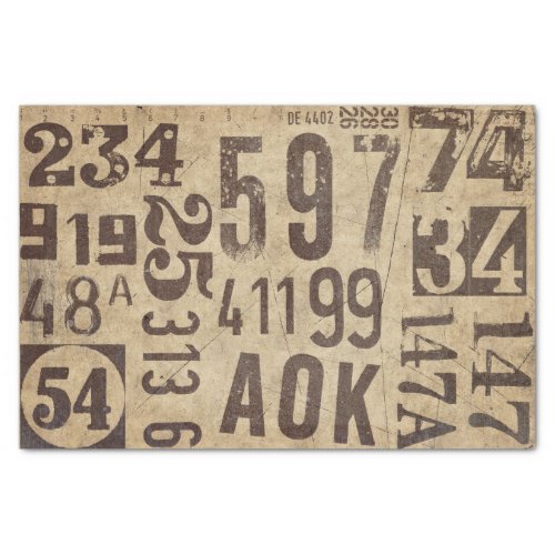 Vintage numbers for furniture decoupage or collage tissue paper