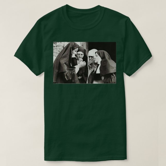 Vintage Nuns Smoking T-Shirt (Design Front)