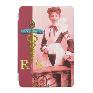VINTAGE NURSE and Gold Caduceus NR Emblem iPad Mini Cover