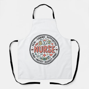Vintage Nurse Appreciation Floral Medical Shirt De Apron