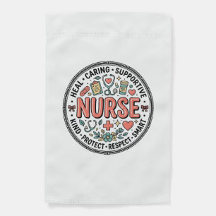Vintage Nurse Appreciation Floral Medical Shirt De Garden Flag