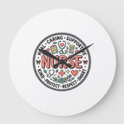 Vintage Nurse Appreciation Floral Medical Shirt De Large Clock