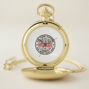 Vintage Nurse Appreciation Floral Medical Shirt De Pocket Watch