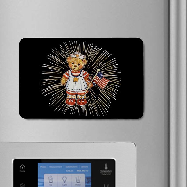 Vintage Nurse Bear Modern White Fireworks Flexible Magnet (Vintage Nurse Bear Modern White Fireworks Flexible Magnet)