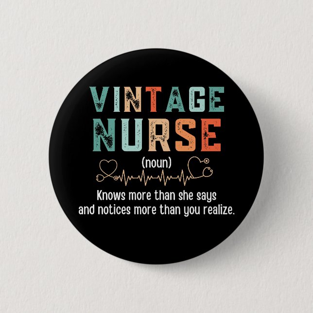 Vintage Nurse Definition Button (Front)
