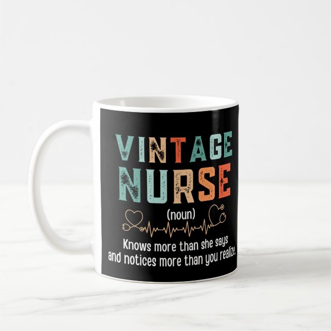 Vintage Nurse Definition Coffee Mug (Left)