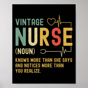 Vintage Nurse Definition Funny Registered Nursing Poster