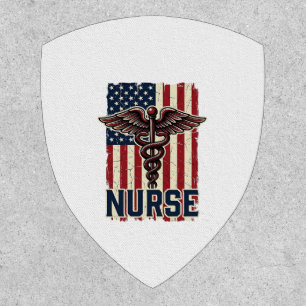 Vintage Nurse Flag Caduceus Back Design_1 Patch