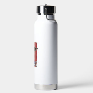 Vintage Nurse Flag Caduceus Back Design_1 Water Bottle