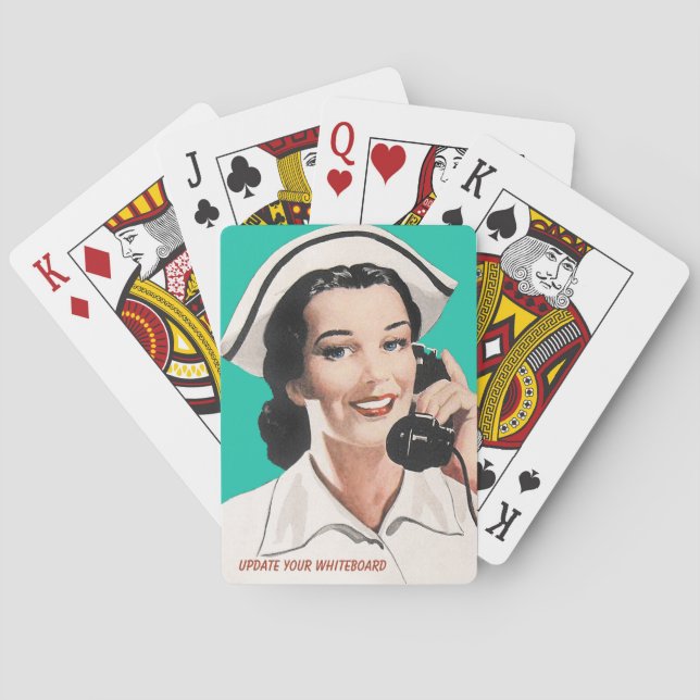 Vintage Nurse Funny Advice Classic Playing Cards (Back)