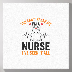 Vintage Nurse Ghost You Can’t Scare Me Canvas Photo Tile