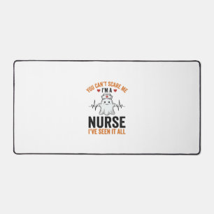 Vintage Nurse Ghost You Can’t Scare Me Desk Mat