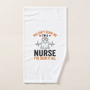 Vintage Nurse Ghost You Can’t Scare Me Hand Towel