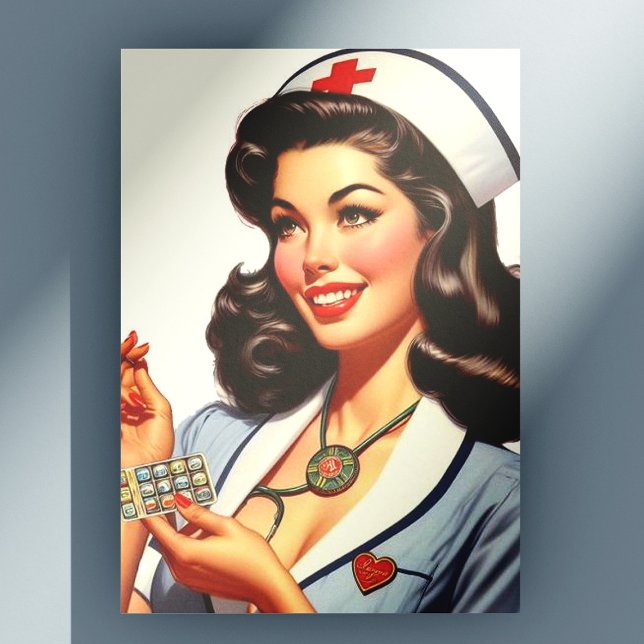 Vintage Nurse Illustration Postcard (Creator Uploaded)