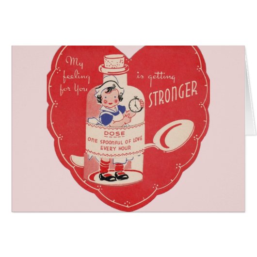 Vintage Nurse Medicine Valentine's Day Card (Front Horizontal)