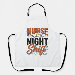 Vintage Nurse Night Shift Shirt Design_1 Apron