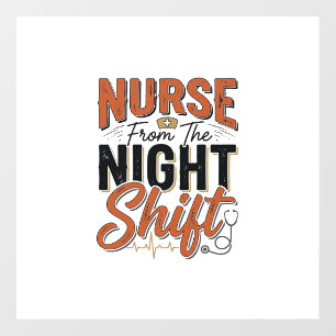 Vintage Nurse Night Shift Shirt Design_1 Floor Decals