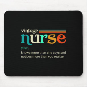 Vintage Nurse Noun Definition Knows More Than She  Mouse Pad