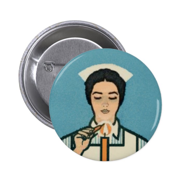 Vintage Nurse Pinback Button