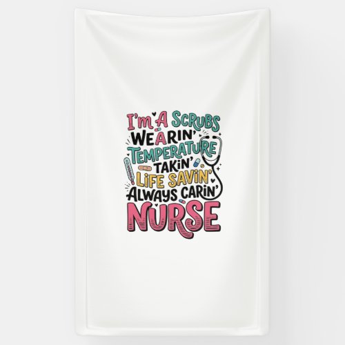 Vintage Nurse Scrubs Temperature Life Saving Shirt Banner