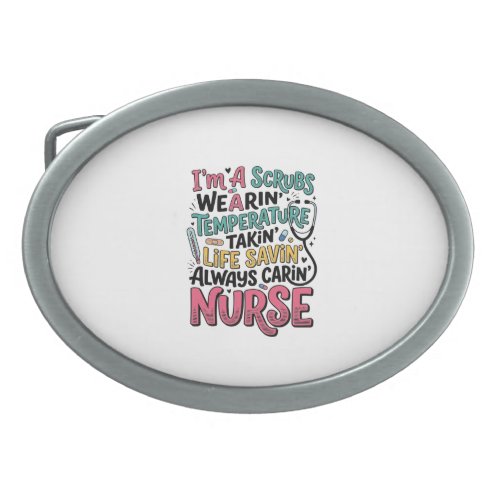Vintage Nurse Scrubs Temperature Life Saving Shirt Belt Buckle