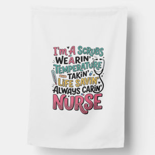 Vintage Nurse Scrubs Temperature Life Saving Shirt House Flag