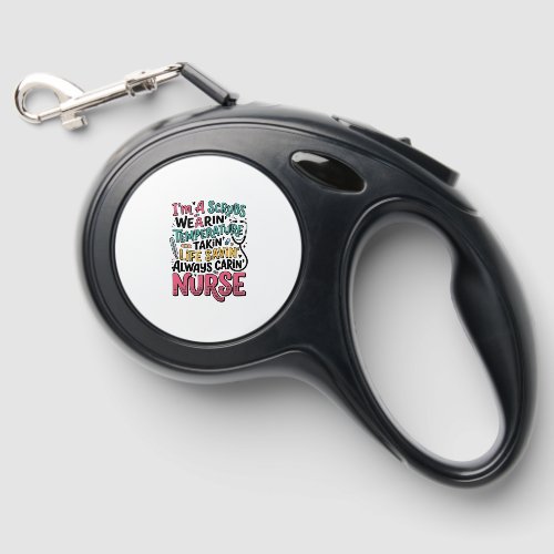 Vintage Nurse Scrubs Temperature Life Saving Shirt Retractable Pet Leash