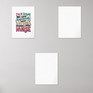 Vintage Nurse Scrubs Temperature Life Saving Shirt Wall Art Sets