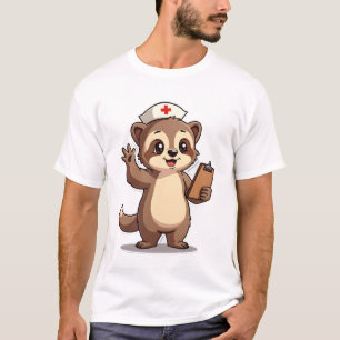 Vintage Nurse Sloth Cute Retro Medical Animal 2 T-Shirt