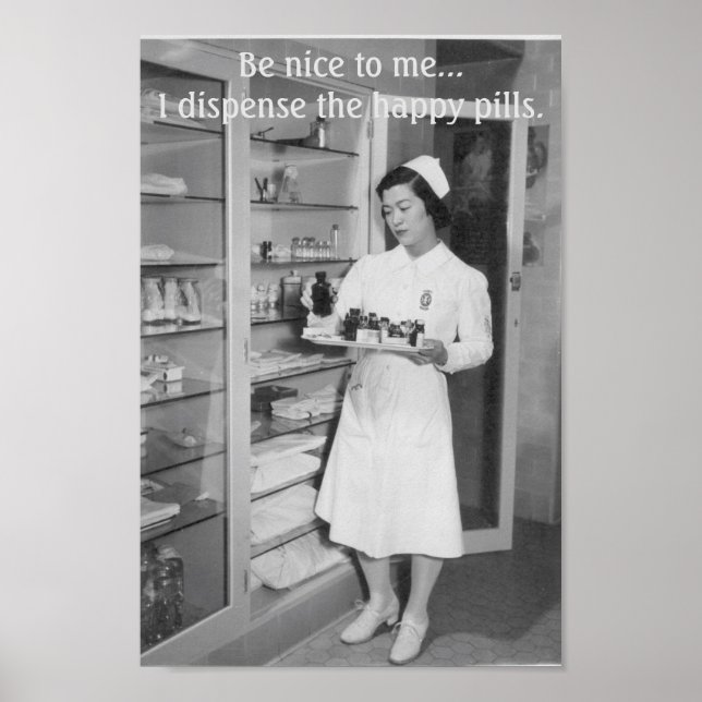 Vintage Nurse - The Happy Pills, Poster (Front)