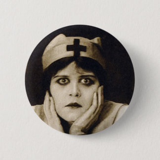 Vintage nurse theda bara funny button