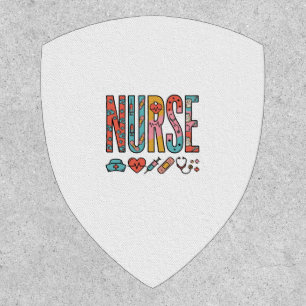 Vintage Nurse Typography Medical Icon Shirt Design Patch
