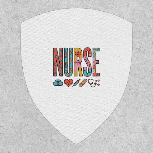 Vintage Nurse Typography Medical Icon Shirt Design Patch