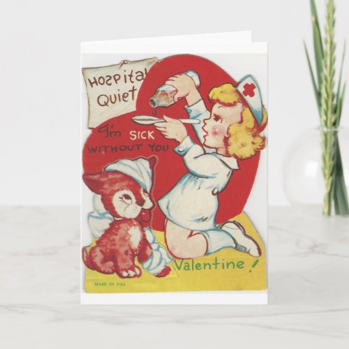 Vintage Nurse Valentine Holiday Card