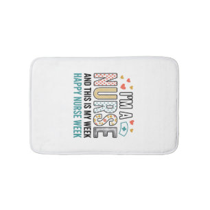 Vintage Nurse Week Appreciation Typography Shirt_1 Bath Mat