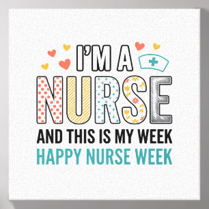 Vintage Nurse Week Appreciation Typography Shirt_1 Canvas Photo Tile