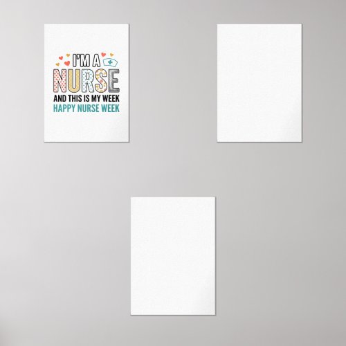 Vintage Nurse Week Appreciation Typography Shirt_1 Wall Art Sets