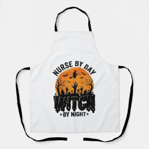 Vintage Nurse Witch Halloween Design_1 Apron