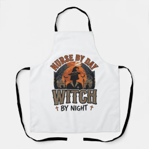 Vintage Nurse Witch Halloween Design_1 Apron