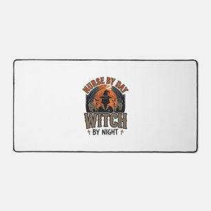Vintage Nurse Witch Halloween Design_1 Desk Mat