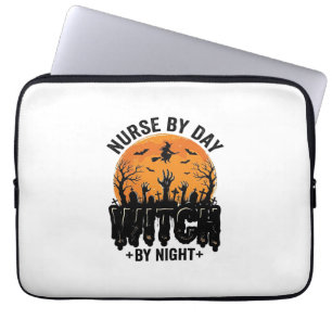 Vintage Nurse Witch Halloween Design_1 Laptop Sleeve