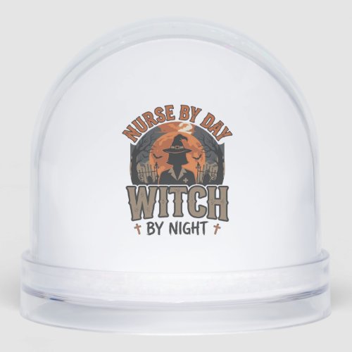 Vintage Nurse Witch Halloween Design_1 Snow Globe