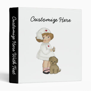 Vintage Nurse With Puppy T-shirts and Gifts 3 Ring Binder