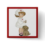 Vintage Nurse With Puppy T-shirts and Gifts Button
