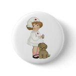 Vintage Nurse With Puppy T-shirts and Gifts Button